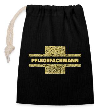 Nomination en tant que spécialiste en soins infirmiers - Sac cadeau en coton avec cordon (14 x 20 cm) - noir - Devant
