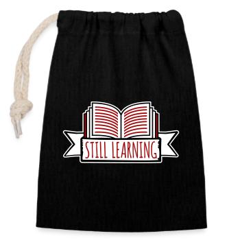 Toujours en apprentissage, progression, motivation des élèves - Sac cadeau en coton avec cordon (14 x 20 cm) - noir - Devant