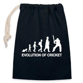 Child to cricketer - Closable cotton gift bag (14x20cm) - navy - Front