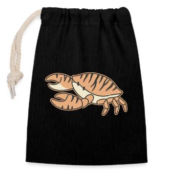 Orange Crab Striped Cartoon Tiger Stripes - Verschließbarer Geschenkbeutel aus Baumwolle (14x20cm) - Schwarz - Vorne
