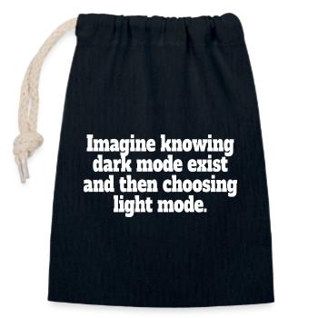 Le mode sombre existe Programmeur IT Nerd Coder Office - Sac cadeau en coton avec cordon (14 x 20 cm) - bleu marine - Devant