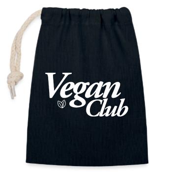 Vegan Club - Closable cotton gift bag (14x20cm) - navy - Front