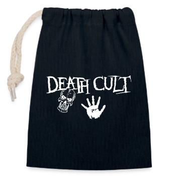 Death Cult, Skull Design - Closable cotton gift bag (14x20cm) - navy - Front