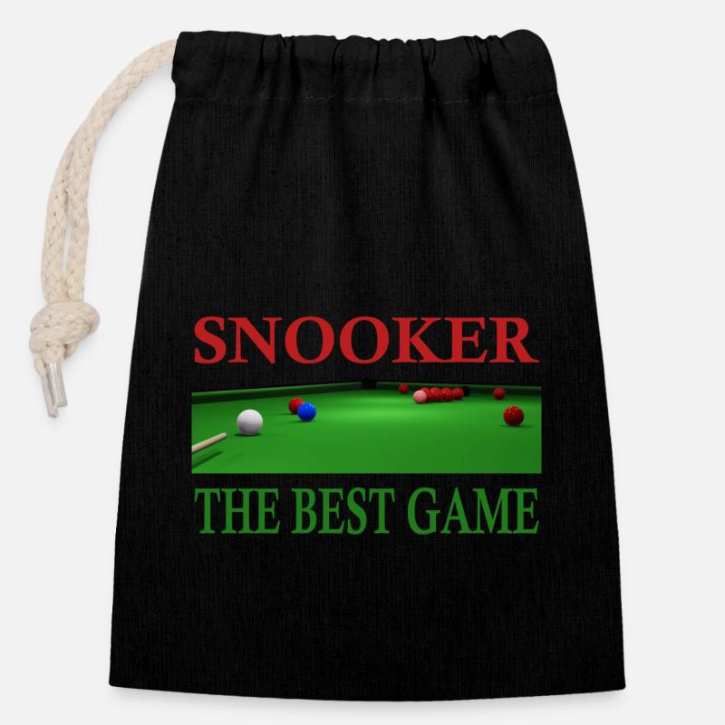 Snooker, Snooker Masters, Billard - Verschließbarer Geschenkbeutel aus Baumwolle (14x20cm) - Schwarz