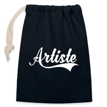 Artiste - Sac cadeau en coton avec cordon (14 x 20 cm) - bleu marine - Devant