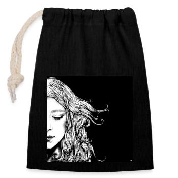 dreaming - Closable cotton gift bag (14x20cm) - black - Front