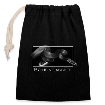 Pythons addict - Sac cadeau en coton avec cordon (14 x 20 cm) - noir - Devant