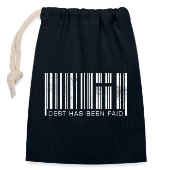 Le département a été payé - Sac cadeau en coton avec cordon (14 x 20 cm) - bleu marine - Devant