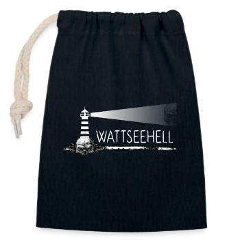 wattwandern moin moin nordisch wattwurm nordsee - Verschließbarer Geschenkbeutel aus Baumwolle (14x20cm) - Navy - Vorne