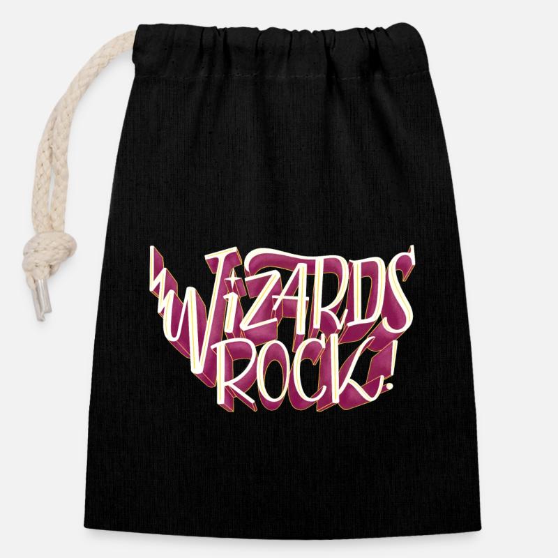 Wizards Rock - Verschließbarer Geschenkbeutel aus Baumwolle (14x20cm) - Schwarz