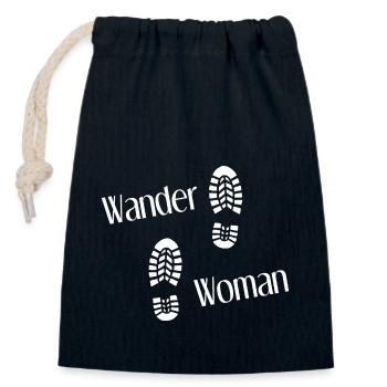 Wander Woman Herzschlag Wandern Berge Wanderwoman - Verschließbarer Geschenkbeutel aus Baumwolle (14x20cm) - Navy - Vorne