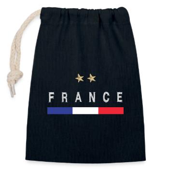 Maillot de football France Drapeau français - Sac cadeau en coton avec cordon (14 x 20 cm) - bleu marine - Devant