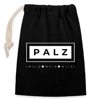 Palz regional - Verschließbarer Geschenkbeutel aus Baumwolle (14x20cm) - Schwarz - Vorne
