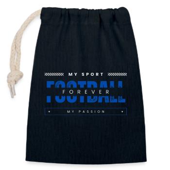 Football my sport my passion blue - Closable cotton gift bag (14x20cm) - navy - Front