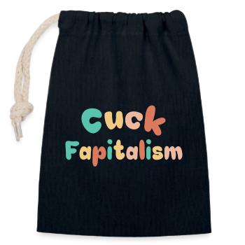Cuck Fapitalism colorful - Closable cotton gift bag (14x20cm) - navy - Front