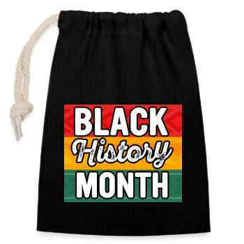 Black History Month Black History - Closable cotton gift bag (14x20cm) - black - Front