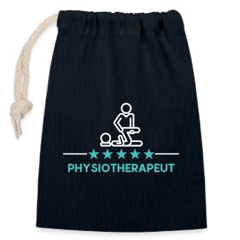 Physiotherapeut Dankeschön Physiotherapie Physio - Verschließbarer Geschenkbeutel aus Baumwolle (14x20cm) - Navy - Vorne
