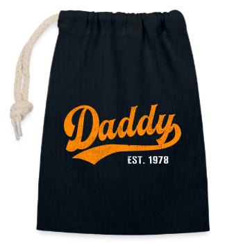 Daddy - Bester Dad Daddy Papa der Welt - est. 1978 - Verschließbarer Geschenkbeutel aus Baumwolle (14x20cm) - Navy - Vorne