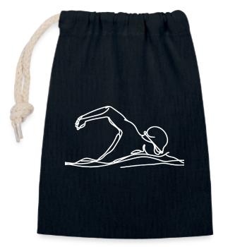 Competition Swimmer Graphic - Closable cotton gift bag (14x20cm) - navy - Front