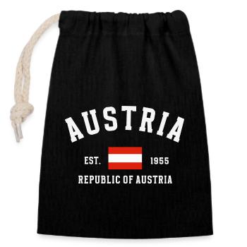 Autriche Depuis 1955 Millésime - Sac cadeau en coton avec cordon (14 x 20 cm) - noir - Devant