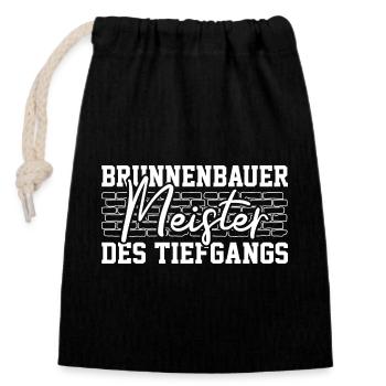 Well Construction Master of Depth Well Builder Idea - Closable cotton gift bag (14x20cm) - black - Front
