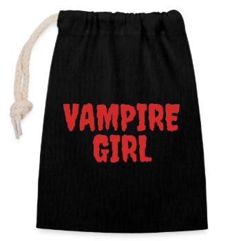 Vampire Girl Graphic Tee Design - Sac cadeau en coton avec cordon (14 x 20 cm) - noir - Devant