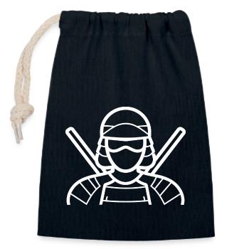 KENDO - Closable cotton gift bag (14x20cm) - navy - Front