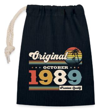 35th Birthday Legend October 1989 Born 89 - Closable cotton gift bag (14x20cm) - navy - Front