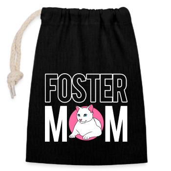 Cat Rescue Animal Rights Animal Rescue Animal Shelter - Closable cotton gift bag (14x20cm) - black - Front
