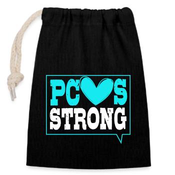Pcos Awareness - Closable cotton gift bag (14x20cm) - black - Front