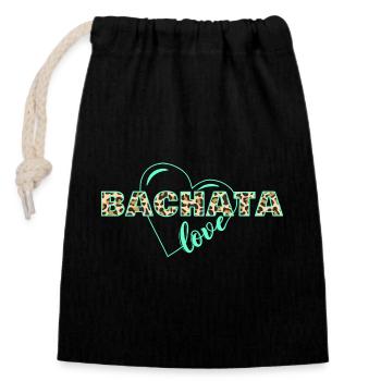 Bachata Love Imprimé Animal - Sac cadeau en coton avec cordon (14 x 20 cm) - noir - Devant