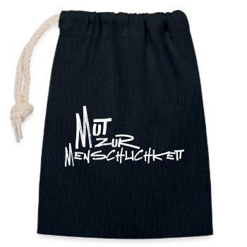 Mut zur Menschlichkeit - Verschließbarer Geschenkbeutel aus Baumwolle (14x20cm) - Navy - Vorne