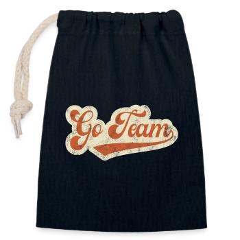 Go Team - Closable cotton gift bag (14x20cm) - navy - Front
