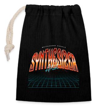 808 Synthesizer Analog Drum Machine - Closable cotton gift bag (14x20cm) - black - Front