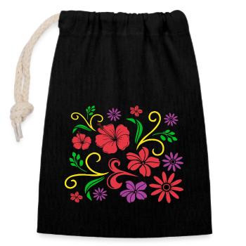 Botaniste - Sac cadeau en coton avec cordon (14 x 20 cm) - noir - Devant