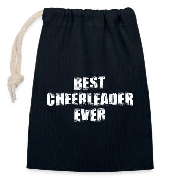 Meilleure pom-pom girl féminine de tous les temps - Sac cadeau en coton avec cordon (14 x 20 cm) - bleu marine - Devant