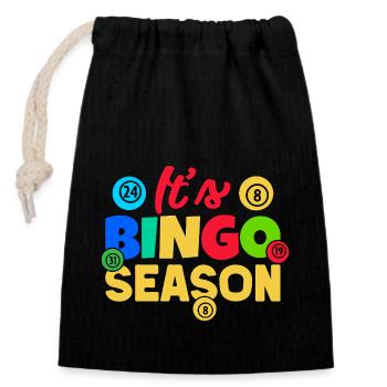 Bingo Game Season Bingo - Closable cotton gift bag (14x20cm) - black - Front