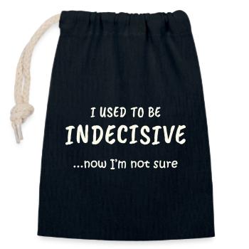 Mode indécis - Sac cadeau en coton avec cordon (14 x 20 cm) - bleu marine - Devant