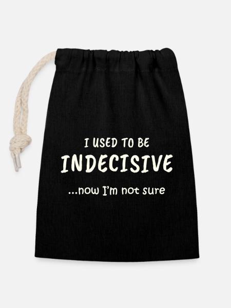 Indecisive Mode - Closable cotton gift bag (14x20cm) - black