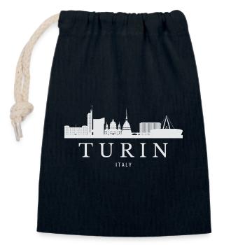 Skyline von Turin, Turin, Italien - Verschließbarer Geschenkbeutel aus Baumwolle (14x20cm) - Navy - Vorne