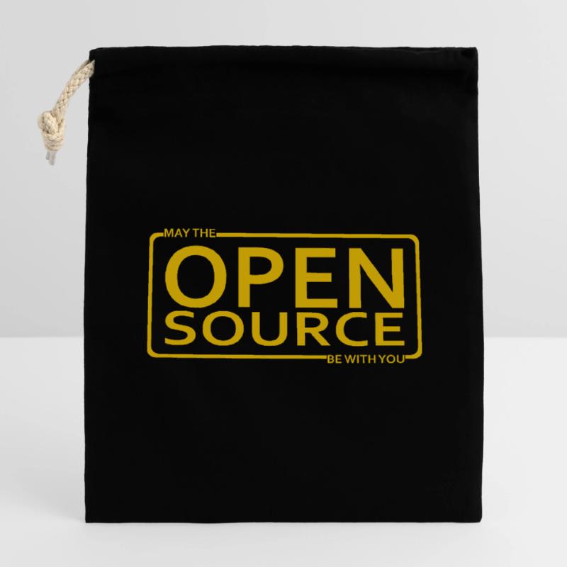 May The Open Source Be With You Closable cotton gift bag (14x20cm)