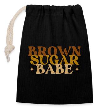 Brown Sugar Babe – African Melanin Pride - Closable cotton gift bag (14x20cm) - black - Front