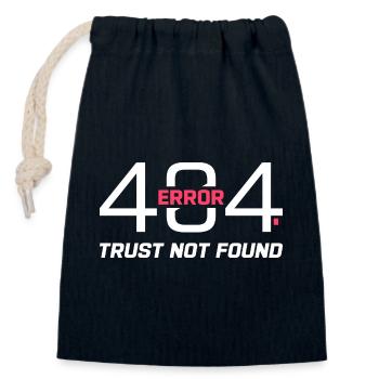 Erreur 404 Confiance non trouvée – Citation sarcastique drôle - Sac cadeau en coton avec cordon (14 x 20 cm) - bleu marine - Devant