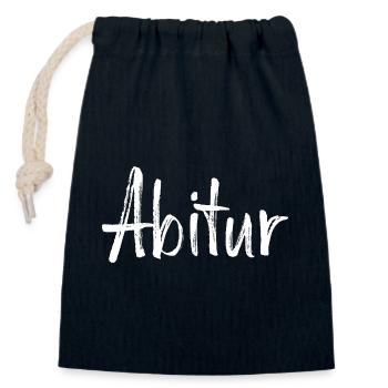 Abitur Handlettering Design - Verschließbarer Geschenkbeutel aus Baumwolle (14x20cm) - Navy - Vorne