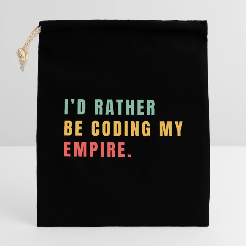 Je préférerais coder mon empire Sac cadeau en coton avec cordon (14 x 20 cm)