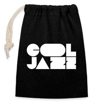 Logo jazz audacieux et cool - Sac cadeau en coton avec cordon (14 x 20 cm) - noir - Devant