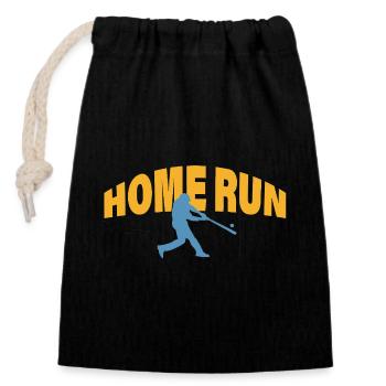 Home Run - Closable cotton gift bag (14x20cm) - black - Front