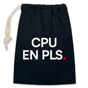 CPU-In, bitte Geek-Humor-Arbeit - Verschließbarer Geschenkbeutel aus Baumwolle (14x20cm) - Navy - Vorne