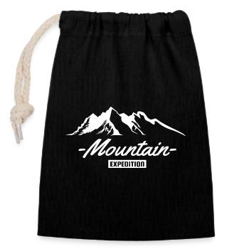 Mountain Expedition Adventure Shirt - Closable cotton gift bag (14x20cm) - black - Front