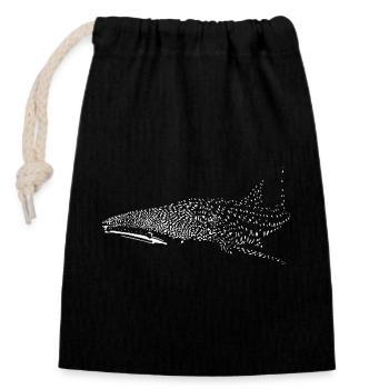 Whale shark - Closable cotton gift bag (14x20cm) - black - Front